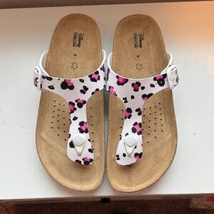 New Disney Geox Women's Sandals with Pink and Black Leopard Mini Mouse Print